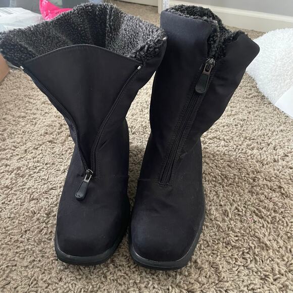 Toe Warmers Made in Canada Michelle Boots Black Lined Waterproof sz 9 - Picture 3 of 11